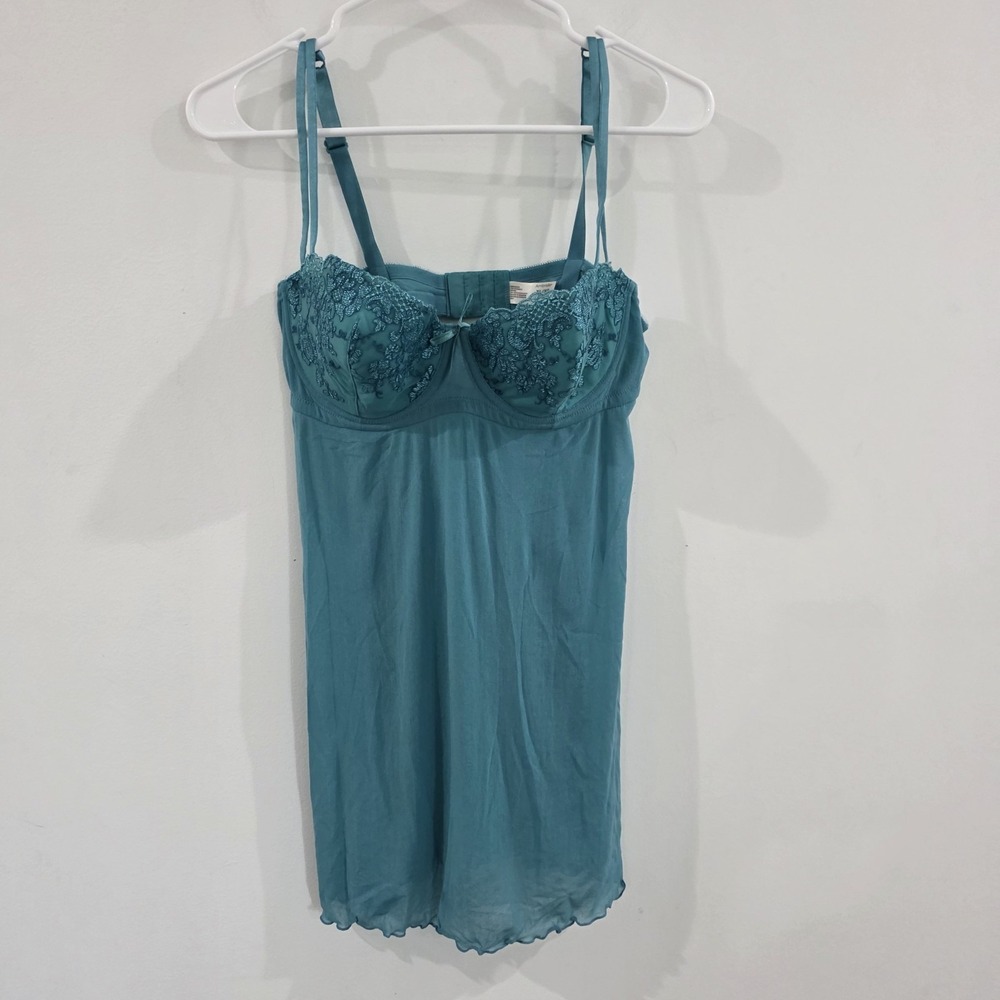 Ambrielle Womens Slip Dress Size XL Lace Padded Sheer Coquette Fairy
